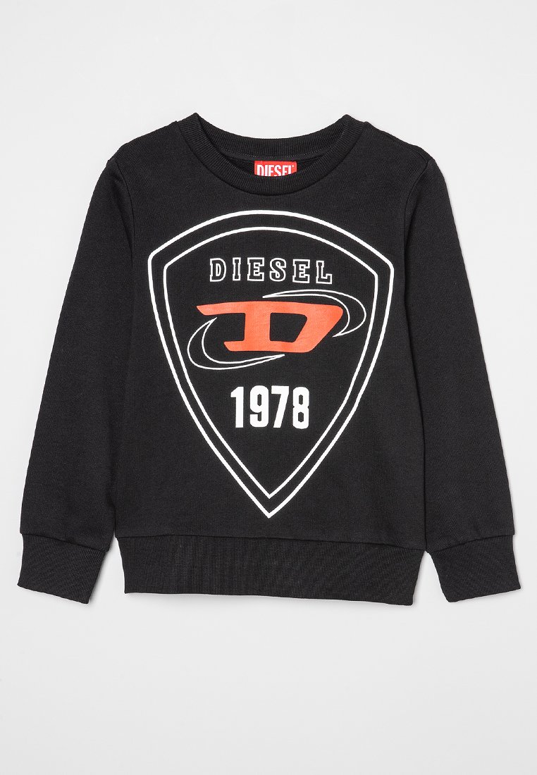 Schwarzer Sweatshirt aus Baumwolle, mit Rundhalsausschnitt, langen Ärmeln und einem Logo in Weiß und Orange, das das Jahr 1978 in einer schildartigen Form zeigt.
