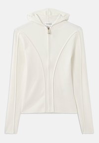 PIPING DETAIL HOODED - Sweater met rits - ivory