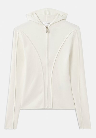 Victoria Beckham PIPING DETAIL HOODED - Sudadera con cremallera - ivory