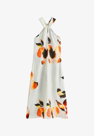 Next, TALL FIT - HALTER TWIST NECK MIDI DRESS . - Maksikleit - ecru orange floral print