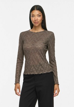 VILA, VIFAY O-NECK L/S TOP - NOOS - Blouse - dark grey