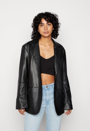 Faux leather jacket - black dark