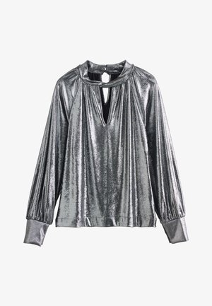 Next REGULAR FIT - LONG SLEEVE TWIST NECK - Bluză - silver-coloured