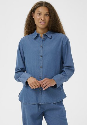 OJETTASZ - Blúzka so zapínaním na gombíky - medium blue denim