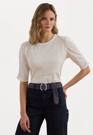 Lauren Ralph Lauren SLUB COTTON JERSEY ELBOW SLEEVE T-SHIRT - Print T-shirt - white