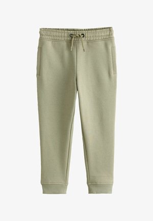Licht olijfgroene sweatpants, van een katoenmix, met een elastische tailleband, verstelbaar trekkoord en zijzakken. Ribgebreide boorden bij de enkels.
