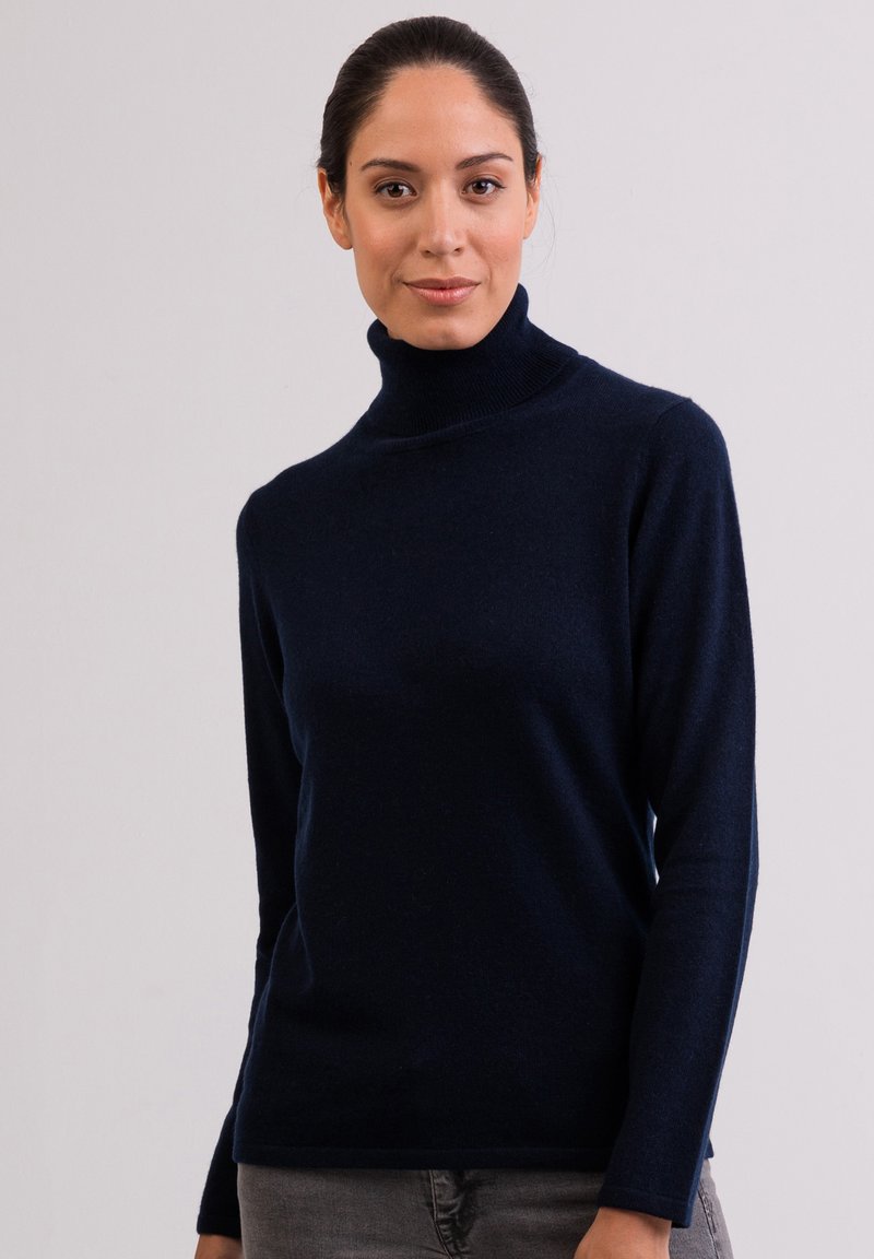 CASH-MERE CASH-MERE ROLLKRAGEN PULLOVER - Stickad tröja - marine blau