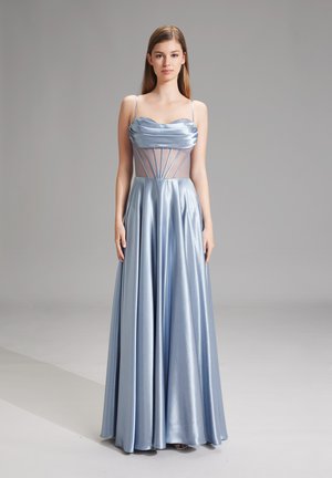 Swing HEY KYLA - SEE-THROUGH CORSAGE DRESS WITH BEADING - Galajurk - light blue