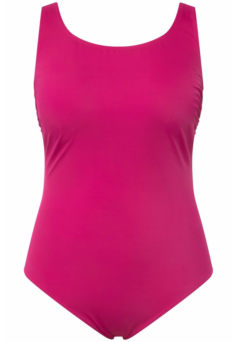 Mallot De Bain Femme Grande Taille Ulla Popken Badeanzug Alice, Streifen Und Wavy Maillot De Bain Une Pièce, Orange Foncé, 42 Femmes Maillot De Bain Grande Taille Femme