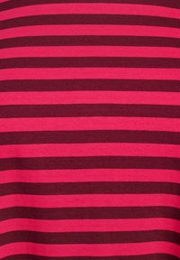 Horizontal stripes in vibrant pink and dark brown on a knit fabric. The texture is soft with a consistent pattern throughout.
