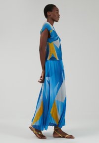 Leem GEOMETRIC PRINT PLISSE - Blusa - grey acid green and tones of blue