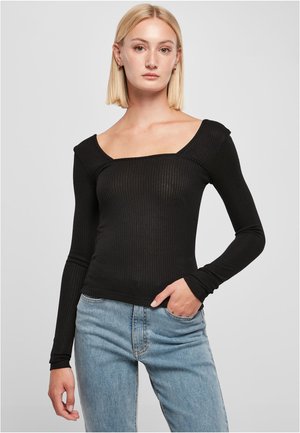 SQUARED NECKLINE LONGSLEEVE - Pulover - black