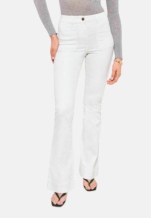 HIGH WAIST POCKET - Blugi evazați - ecru