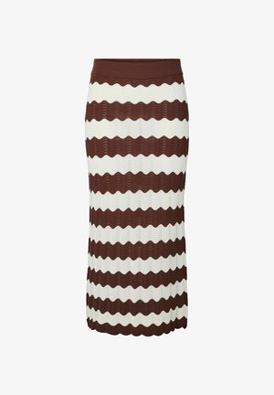 YAS, YASBEE HW LONG KNIT - Maxi skirt - birch