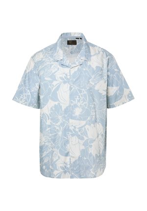 JP1880, HALF-SLEEVE CUBAN COLLAR FLORAL PRINT CUBAN FIT SHIRT UP TO SIZE 8 XL - Shirt - pigeon blue