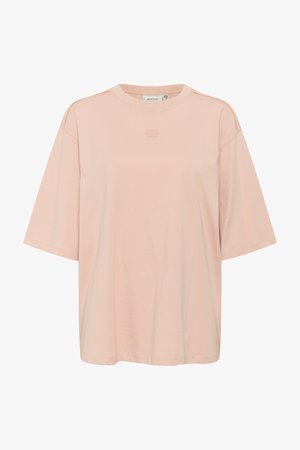 Hele roosa lühikese varrukaga T-särk pehmest puuvillast kangast. Omab ümmargust kaelust ja diskreetset logo detaili ees. Relaxed fit disain.