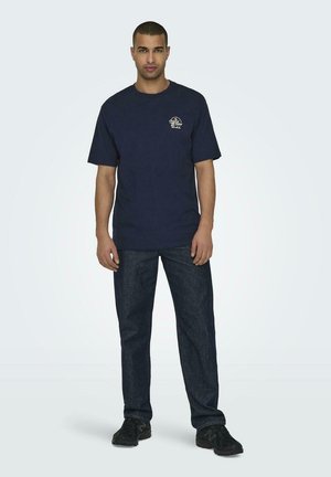 Only & Sons 2ER-SET KURZARM RUNDHALS - Print T-shirt - navy
