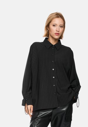Marc Cain, MARC CAIN BLUSE - Button-down blouse - black and smoke
