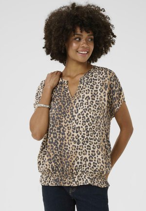 DANA CAPSLEEVE - Print T-shirt - leopard