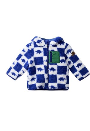 JoJo Maman Bébé REGULAR FIT - HOODED - Fleecejas - blue dino