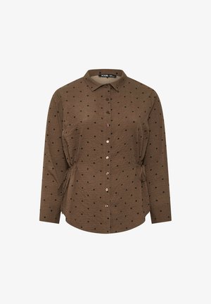 Yours Clothing, PLUS SIZE BLOUSES & SHIRTS - Button-down blouse - brown