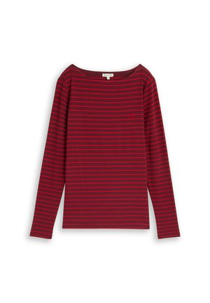 TOM TAILOR, TOM TAILOR T-SHIRT LANGARMSHIRT MIT STREIFENMUSTER - Langarmshirt - preppy plum red stripe