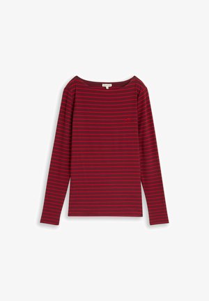 TOM TAILOR, TOM TAILOR T-SHIRT LANGARMSHIRT MIT STREIFENMUSTER - Langarmshirt - preppy plum red stripe