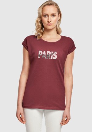 Merchcode PARIS EIFFEL TOWER - T-shirts med print - cherry