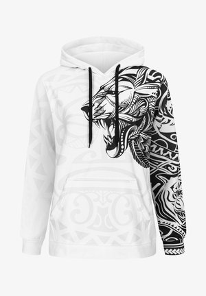POLYNESIAN LION - Pulover s kapuco - white