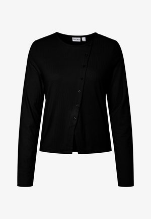 Pieces, PCBRIA ASSYMETRIC TOP - Блуза с дълги ръкави - black