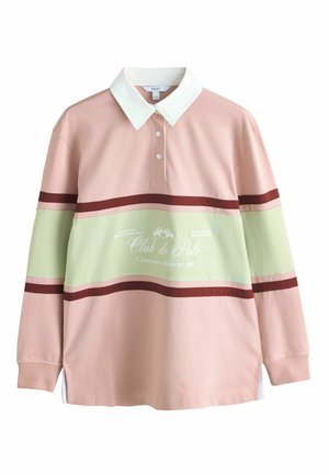 Next, REGULAR FIT - LONG SLEEVE COLLEGIATE EMBROIDERED RUGBY SHIRT . - Pikkade varrukatega topp - pink