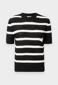 STRIPED TEE - Marškinėliai su spaudiniu - black