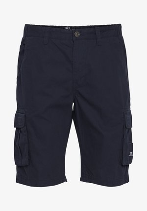 Marine cargoshorts gemaakt van stof met twee zijzakken, twee cargozakken en een knoopsluiting aan de taille. Glad oppervlak, relaxte pasvorm.