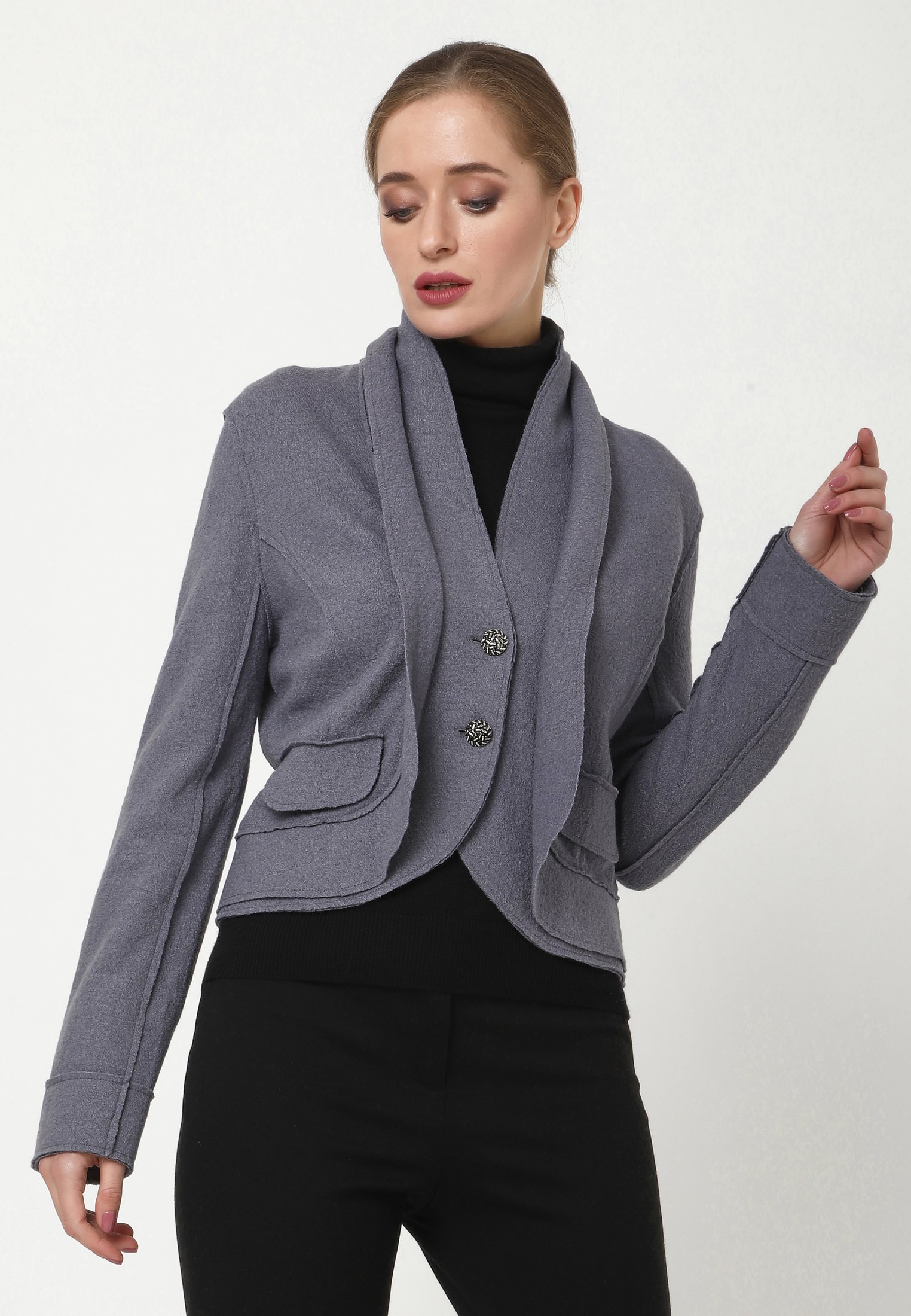 long grey blazer