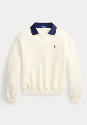 Polo Ralph Lauren, POLO-COLLAR FLEECE CREWNECK - Longsleeve - warm white