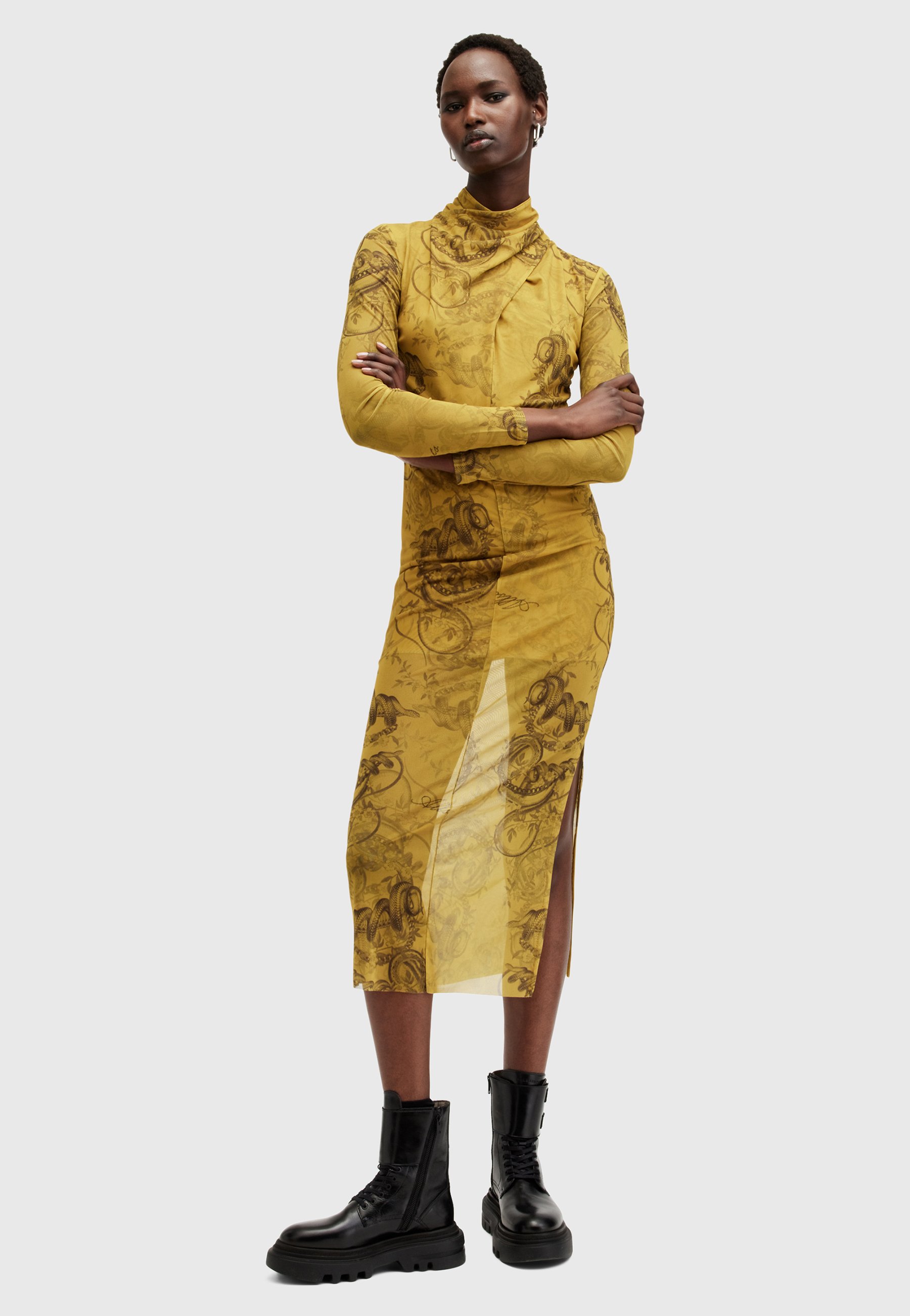 AllSaints TIA DRESS - Cocktail dress / Party dress - helena gold  yellow/yellow - Zalando