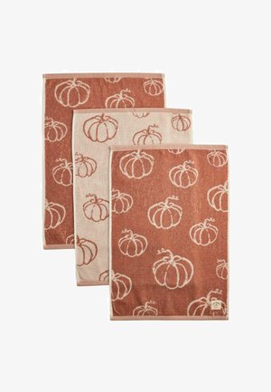 Next, SET OF 3 AUTUMN PUMPKIN TERRY TEA TOWELS UNISEX - Rankšluosčių rinkinys - natural