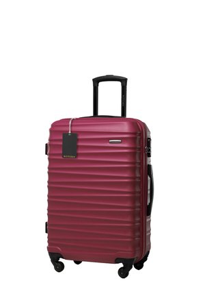 MEDIUM SUITCASE WITH LUGGAGE TAG - Wheeled suitcase - bordeaux