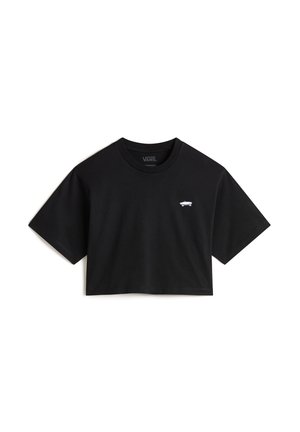SALTON RELAXED FIT CROP - T-shirt med print - black