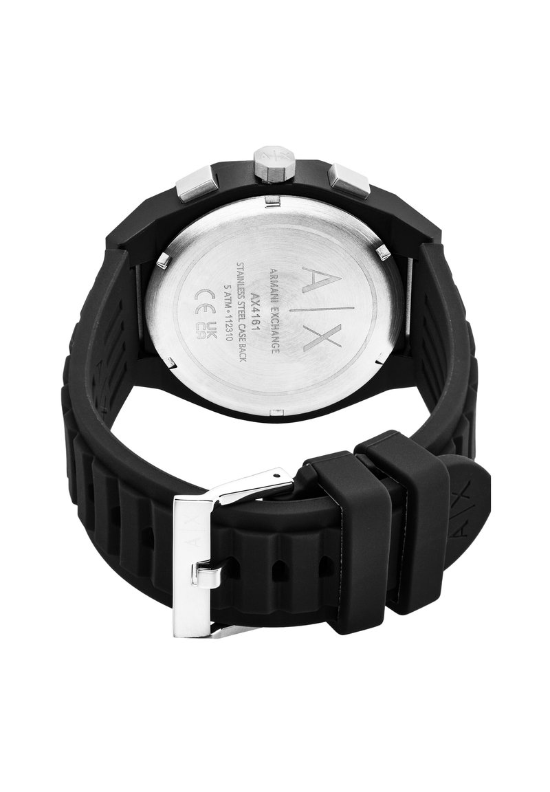 Bracelet Montre En Caoutchouc Noir Avec Cadran Géométrique Acier Inoxydable - Neuf Avec étiquettes