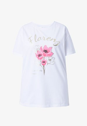 MIAMODA, T-SHIRT, BOXY FIT, BLUMENMOTIV - Camiseta estampada - snow white