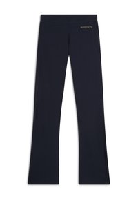 Pantaloni elasticizzati blu navy con vita aderente e gambe svasate. Caratterizzati da un discreto logo "Freddy" in dettagli scintillanti all'anca.