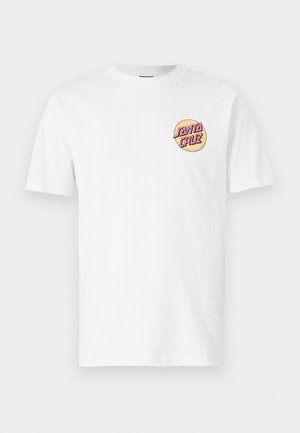 WAGON DOT CHEST UNISEX - Marškinėliai su spaudiniu - white