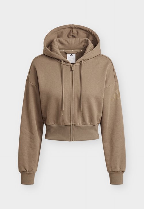 adidas ESSENTIALS CONTEMPORARY FULL ZIP HOODED JACKET - Zip-up sweatshirt - khaki six — photo 5