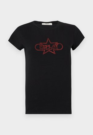 Replay, STAR LOGO - T-shirt print - black