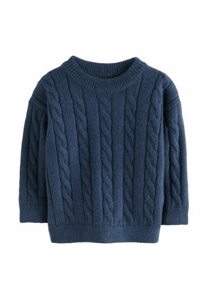 REGULAR FIT - CABLE CREW NECK - Pulóver - navy blue