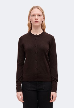 Filippa K, SHORT CARDIGAN - Жилетка - dark chocolate