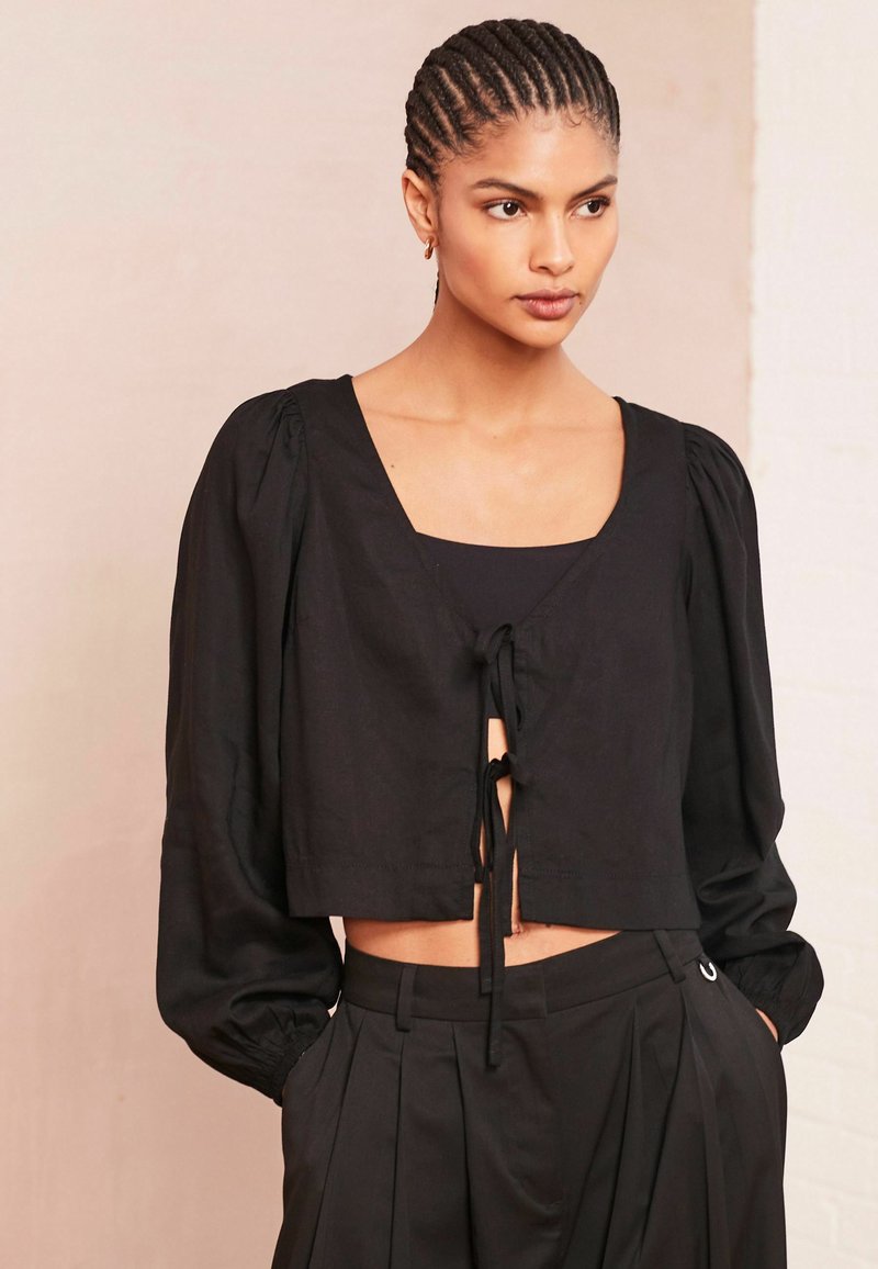 Next TIE FRONT PETITE - Bluse - black