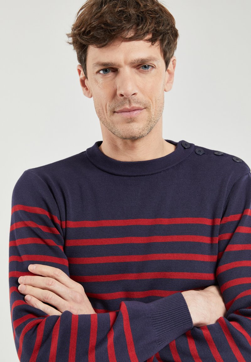 Armor lux RAYÉ GROIX Strickpullover navire/piment/blau Zalando