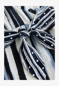 Atlasīts, navy and ecru stripe